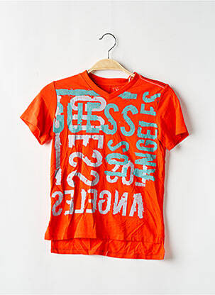T-shirt stretch manches courtes orange GUESS garcon