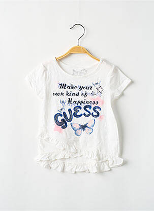 T-shirt coupe cintrée manches courtes blanc GUESS fille