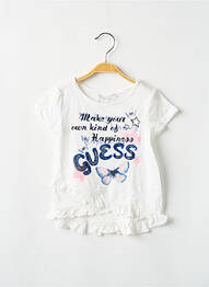 T-shirt coupe cintrée manches courtes blanc GUESS fille