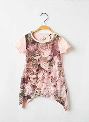 Tunique manches courtes stretch rose GUESS fille