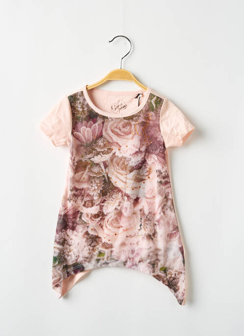 Tunique manches courtes rose GUESS pour fille