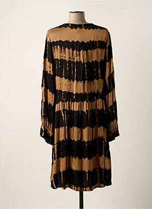 Robe mi-longue manches longues manches longues noir FROGBOX femme