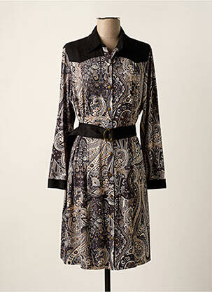 Robe mi-longue manches longues manches longues noir K-DESIGN femme