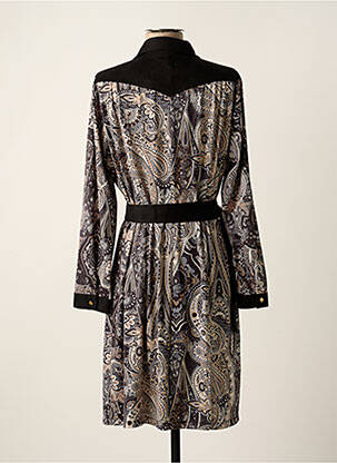 Robe mi-longue manches longues manches longues noir K-DESIGN femme