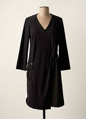 Robe mi-longue manches longues manches longues noir MC PLANET femme
