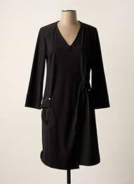 Robe mi-longue manches longues manches longues noir MC PLANET femme