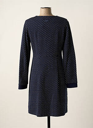 Robe mi-longue imprimé fantaisie manches longues bleu POUPEE CHIC femme