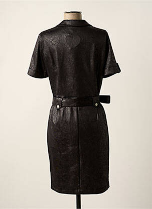 Robe mi-longue manches courtes manches courtes noir MISS TIC femme