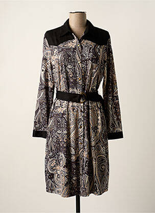 Robe mi-longue manches longues manches longues noir K-DESIGN femme