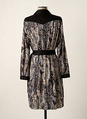 Robe mi-longue manches longues manches longues noir K-DESIGN femme