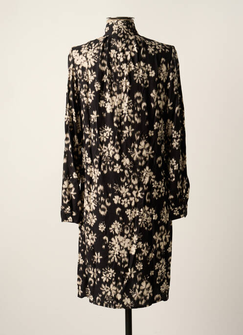 Robe mi-longue coupe fluide manches longues noir DIPLODOCUS femme