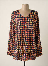 Blouse poignets boutonnés avec fente manches longues bleu AGATHE & LOUISE femme