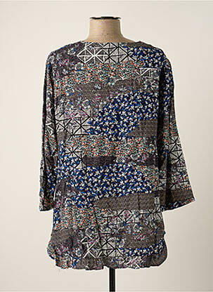 Tunique manches longues imprimé fantaisie bleu POUPEE CHIC femme