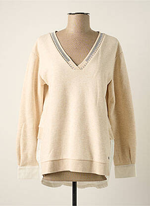 Sweat-shirt stretch manches longues beige CREAM femme