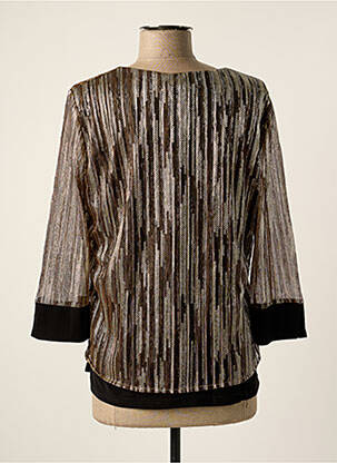 Top coupe fluide manches 3/4 marron DANIELA COOL femme