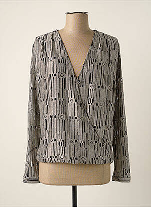 Top stretch manches longues argent MISS TIC femme