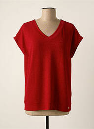Top stretch manches courtes rouge FERRACHE femme