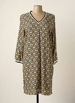 Robe mi-longue manches 3/4 manches 3/4 beige SIGNE NATURE femme