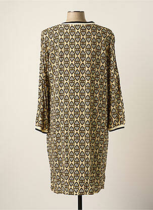 Robe mi-longue manches 3/4 manches 3/4 beige SIGNE NATURE femme
