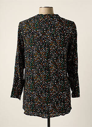 Blouse tissage popeline manches 3/4 noir POUPEE CHIC femme