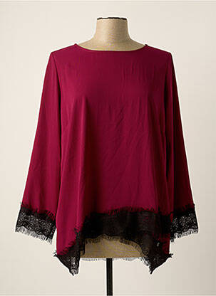 Blouse légère et transparente manches 3/4 rouge FERRACHE femme