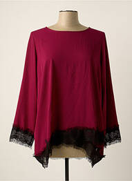 Blouse légère et transparente manches 3/4 rouge FERRACHE femme