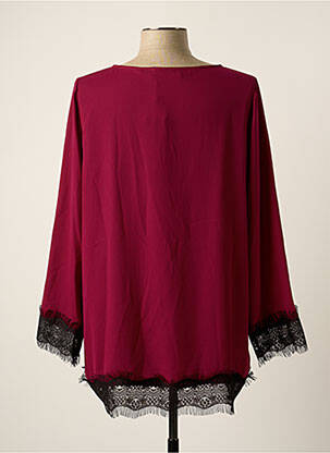 Blouse légère et transparente manches 3/4 rouge FERRACHE femme