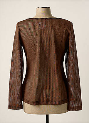 Top coupe cintrée manches longues marron LO! LES FILLES femme
