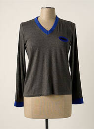T-shirt manches longues manches longues gris POUPEE CHIC femme
