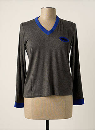T-shirt manches longues manches longues gris POUPEE CHIC femme