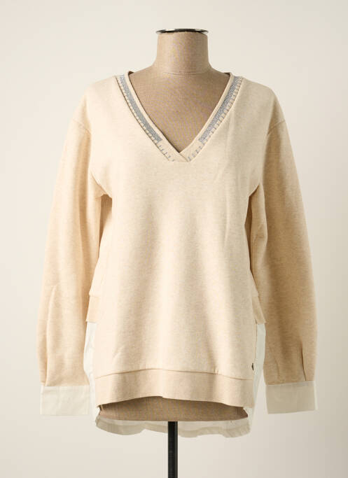 Sweat-shirt stretch manches longues beige CREAM femme
