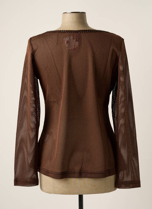 Top coupe cintrée manches longues marron LO! LES FILLES femme