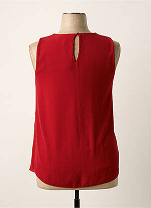 Top tissage crêpe sans manche rouge KITANA femme