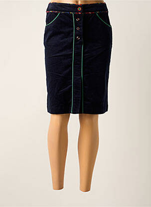 Jupe mi-longue stretch bleu POUPEE CHIC femme