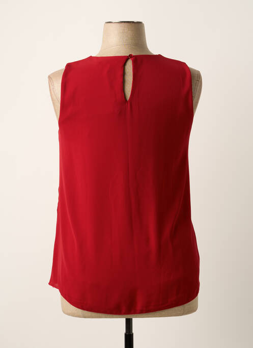 Top coupe cintrée sans manche rouge KITANA femme