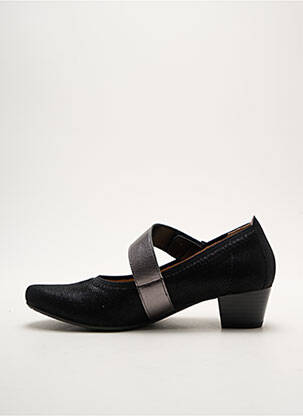 Escarpins tissage satiné talon de 4 à 6cm noir SWEET femme
