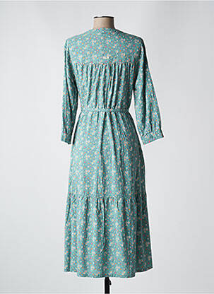 Robe mi-longue imprimé fleurs manches 3/4 vert RAGWEAR femme