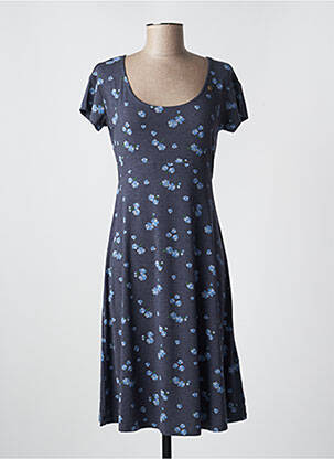 Robe mi-longue imprimé fleurs manches courtes bleu RAGWEAR femme
