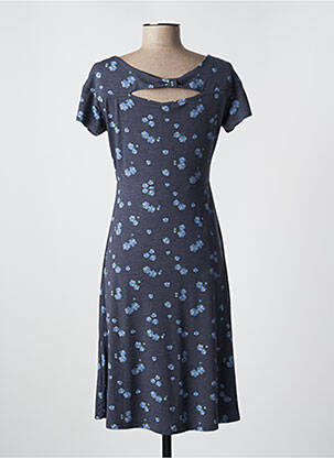 Robe mi-longue imprimé fleurs manches courtes bleu RAGWEAR femme