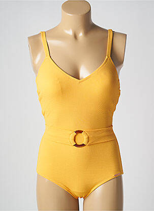 Maillot de bain 1 pièce stretch haut soutien-gorge avec mousse de rembourrage amovible jaune YSABEL MORA femme