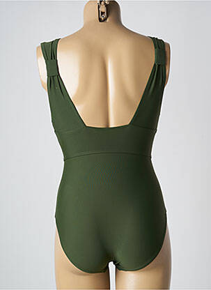Maillot de bain 1 pièce effet matière satinée haut soutien-gorge avec mousse de rembourrage amovible vert YSABEL MORA femme