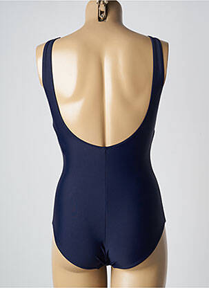 Maillot de bain 1 pièce effet matière satinée haut soutien-gorge moulé bleu YSABEL MORA femme