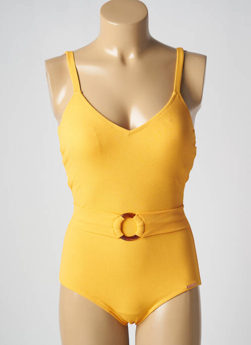 Maillot de bain 1 pièce stretch haut soutien-gorge avec mousse de rembourrage amovible jaune YSABEL MORA femme