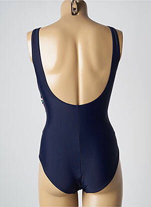 Maillot de bain 1 pièce effet matière satinée haut soutien-gorge moulé bleu YSABEL MORA femme