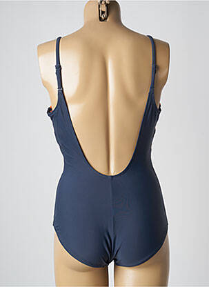 Maillot de bain 1 pièce effet matière satinée haut soutien-gorge avec mousse de rembourrage amovible bleu YSABEL MORA femme