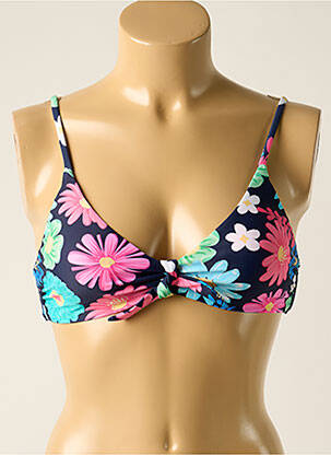 Haut de maillot de bain stretch haut soutien-gorge emboitant bleu YSABEL MORA femme