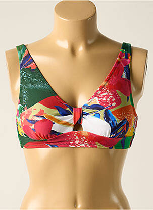 Haut de maillot de bain stretch haut soutien-gorge emboitant rouge YSABEL MORA femme