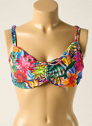 Haut de maillot de bain stretch haut soutien-gorge emboitant bleu YSABEL MORA femme