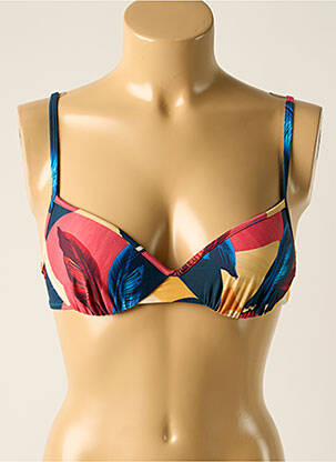 Haut de maillot de bain stretch haut soutien-gorge moulé bleu YSABEL MORA femme