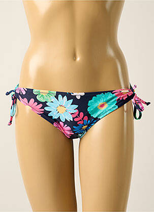 Bas de maillot de bain imprimé fleurs bikini bleu YSABEL MORA femme